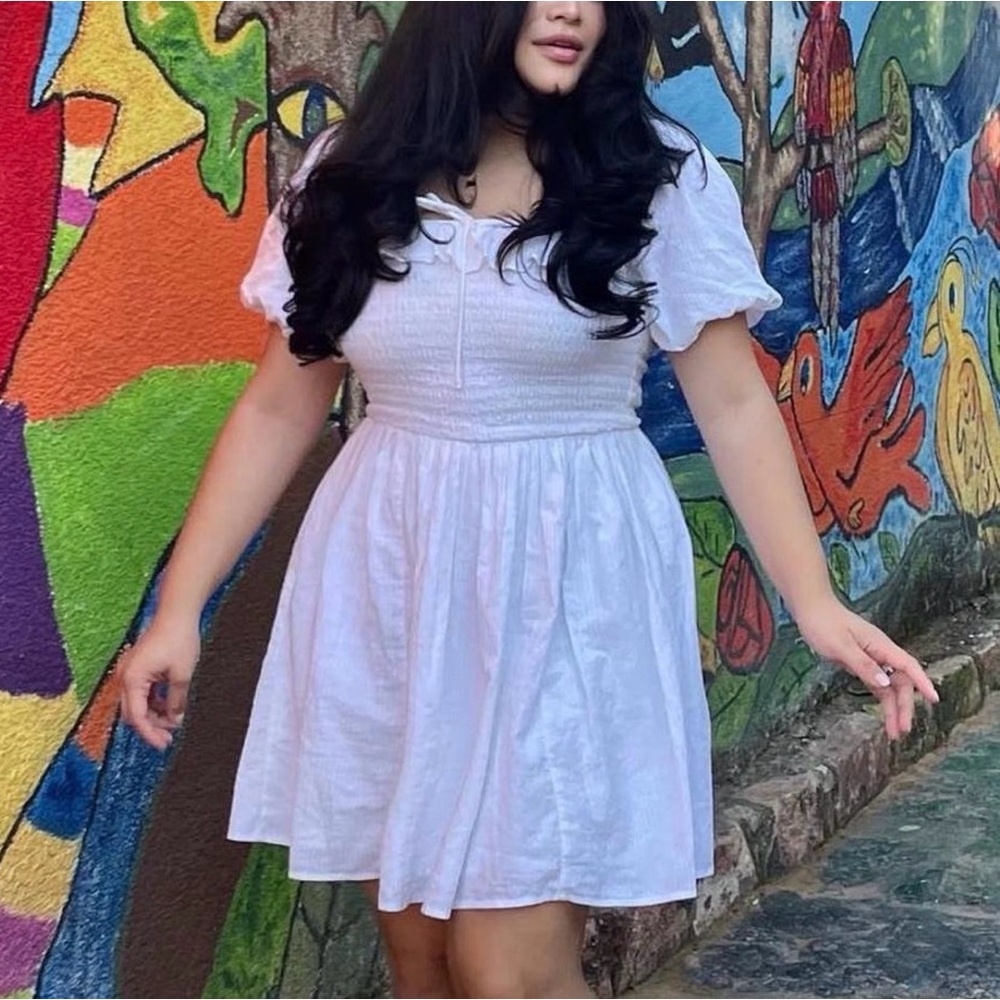 Abercrombie & Fitch White Midi Dress
